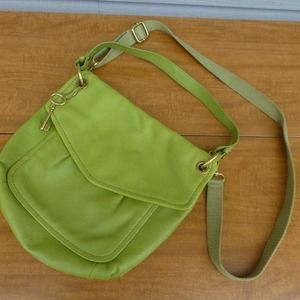 Fossil Crossbody Purse Handbag Avocado Green Solid Hardware